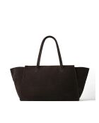 Sac cabas en cuir velours Midnight City Lights marron foncé - 55x12 cm