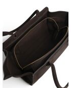 Sac cabas en cuir velours Midnight City Lights marron foncé - 55x12 cm