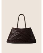 Bolso True Colors de piel café - 47x16 cm