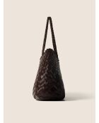 Bolso True Colors de piel café - 47x16 cm