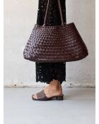 Bolso True Colors de piel café - 47x16 cm