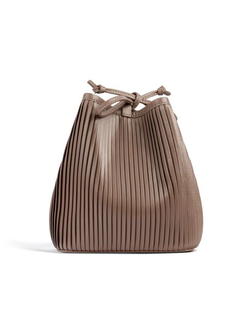 Shape Of You beige leren emmertas - 18x12 cm