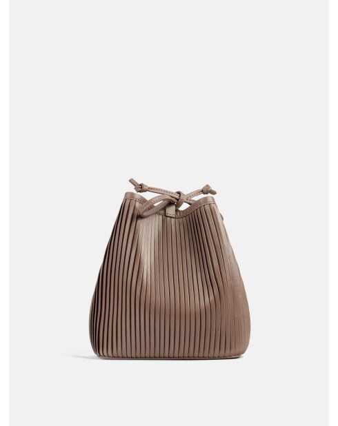 Shape Of You beige leren emmertas - 18x12 cm