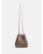 Beuteltasche Shape Of You aus beigefarbenem Leder - 18x12 cm