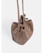 Beuteltasche Shape Of You aus beigefarbenem Leder - 18x12 cm