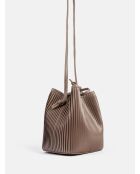 Beuteltasche Shape Of You aus beigefarbenem Leder - 18x12 cm