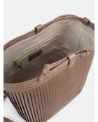 Beuteltasche Shape Of You aus beigefarbenem Leder - 18x12 cm