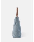 Borsa Big City Life in pelle ed ecopelle celeste - 52x13 cm