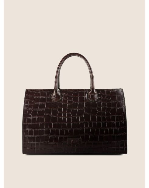 Bolso de mano Wild District en piel café - 37x13 cm