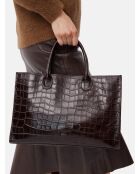 Bolso de mano Wild District en piel café - 37x13 cm