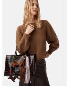 Bolso de mano Wild District en piel café - 37x13 cm