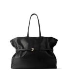 Nothing To Lose zwarte leren draagtas - 55x13 cm