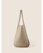 Sac cabas en cuir Big Big World New beige - 55x25 cm