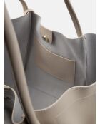 Sac cabas en cuir Big Big World New beige - 55x25 cm