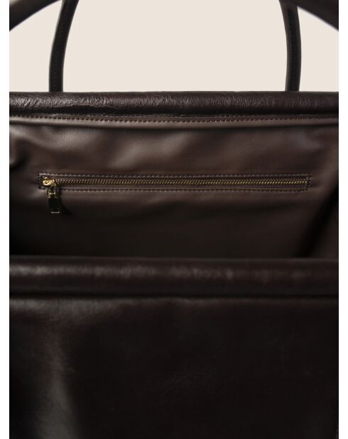 Borsa Dr Quinn in pelle color caffè - 47x15 cm