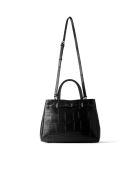Sac à main en cuir Front Row Ticket noir - 26x10 cm