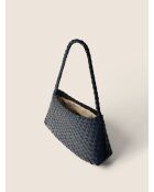 Bandolera True Colors Mini de piel azul marino - 33x11 cm
