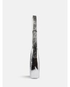 Bandolera Live and Learn de piel plateada - 28x8 cm