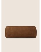 Sac à main en cuir velours Arrivederci Roma cognac - 44x18 cm