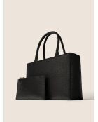 Sac cabas en cuir This Is My Moment noir - 34x11 cm