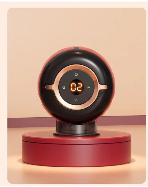 Appareil de ventouses électriques chauffantes 3-en-1 avec massage et lumière rouge, noir et rouge