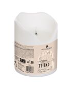 Bougie led Theo blanc extérieur - H.20 cm