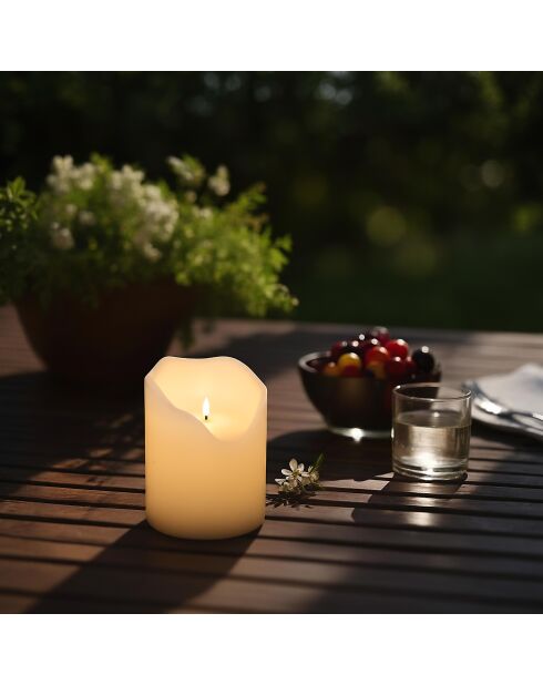 Bougie led Theo blanc extérieur - H.20 cm