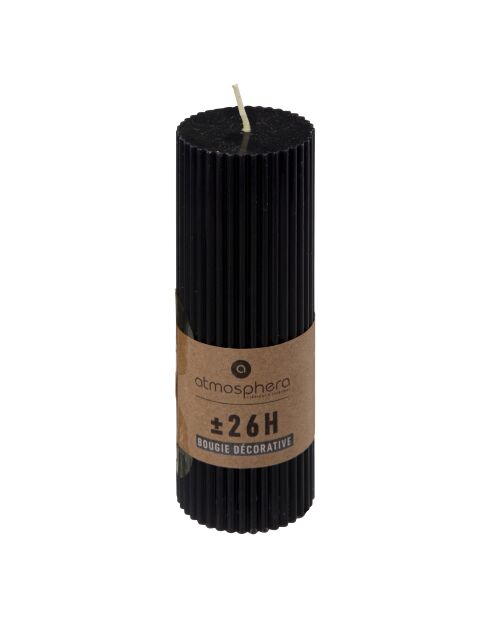 Lot de 2 Bougies ronde demi noires - 5x14 cm