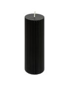 Lot de 2 Bougies ronde demi noires - 5x14 cm