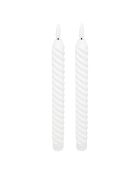 Lot de 2 bougies led bâton Twist Aloe blanches - H.22 cm