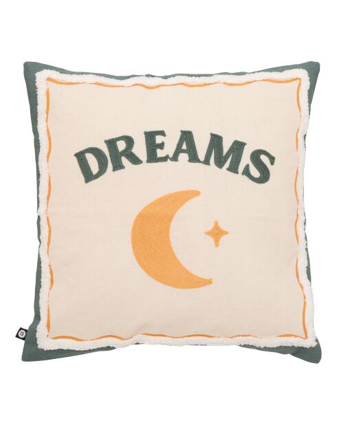 Lot de 2 coussins en coton brodé Dreams ocre - 40x40 cm
