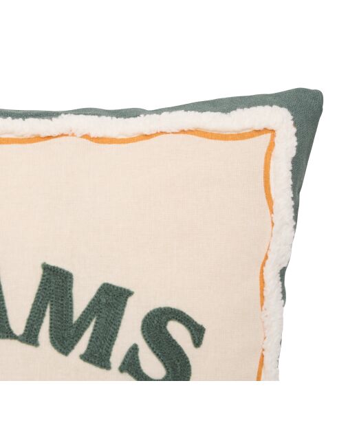 Lot de 2 coussins en coton brodé Dreams ocre - 40x40 cm