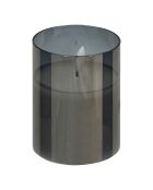 Coffret 3 bougies led en verre Sena noires - 24.5x8.5x16.5 cm