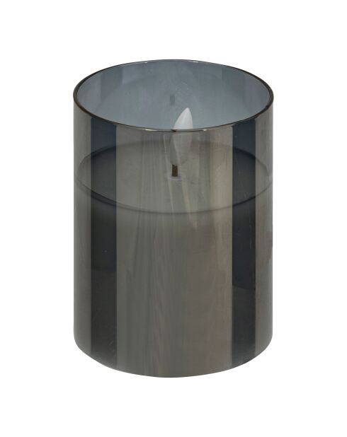 Coffret 3 bougies led en verre Sena noires - 24.5x8.5x16.5 cm