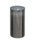 Coffret 3 bougies led en verre Sena noires - 24.5x8.5x16.5 cm