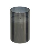 Coffret 3 bougies led en verre Sena noires - 24.5x8.5x16.5 cm