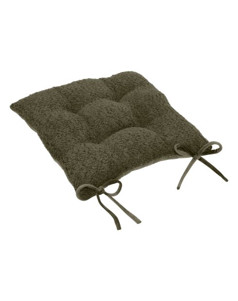 Lot de 6 Galettes bouclé Soana kaki - 38x38 cm