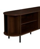 Meuble à Tv 2p effet noyer Alcove marron - 13,7 x 48,4 x 150,8 cm