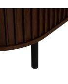 Meuble à Tv 2p effet noyer Alcove marron - 13,7 x 48,4 x 150,8 cm