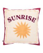Set van 2 rode geborduurde katoenen kussens Sunrise - 40x40 cm