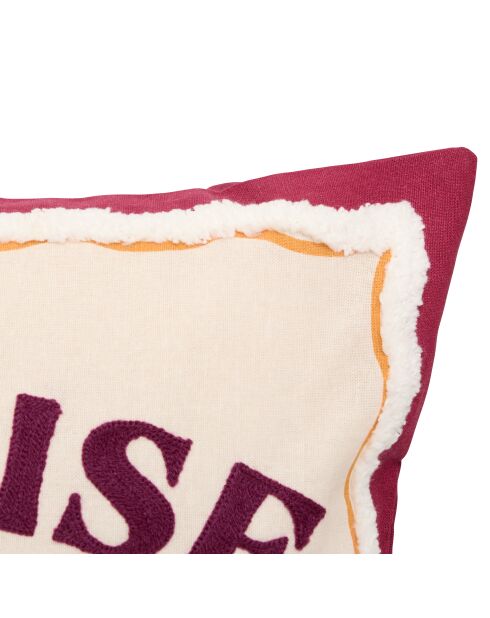Lot de 2 coussins en coton brodé Sunrise rouges - 40x40 cm