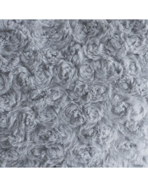 Lot de 2 coussins cœur bouclé gris - 28x36 cm
