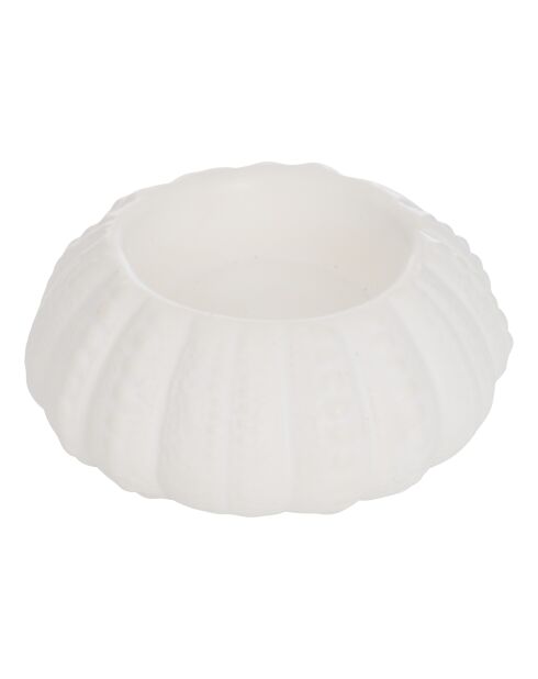 Lot de 4 Photophores en céramique Ocea blancs - H.3.5 cm