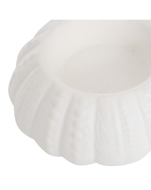 Lot de 4 Photophores en céramique Ocea blancs - H.3.5 cm