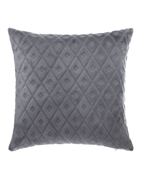Lot de 2 coussins flanelle 3D Losange gris - 40x40 cm