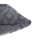 Lot de 2 coussins flanelle 3D Losange gris - 40x40 cm