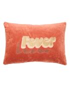 Lot de 2 coussins en velours coton brodés Fever Night orange - 38x58 cm