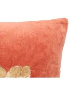 Lot de 2 coussins en velours coton brodés Fever Night orange - 38x58 cm