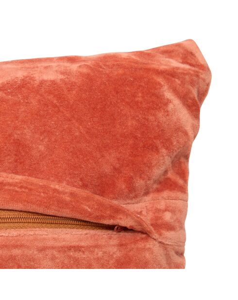 Lot de 2 coussins en velours coton brodés Fever Night orange - 38x58 cm