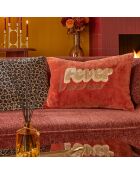 Lot de 2 coussins en velours coton brodés Fever Night orange - 38x58 cm